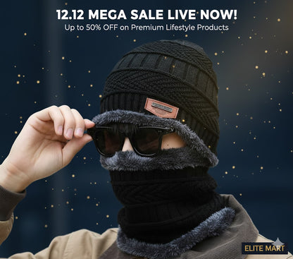 Premium Wool Beanie & Neck Warmer Set (Unisex) – Winter Essential | Rs. 999 Only