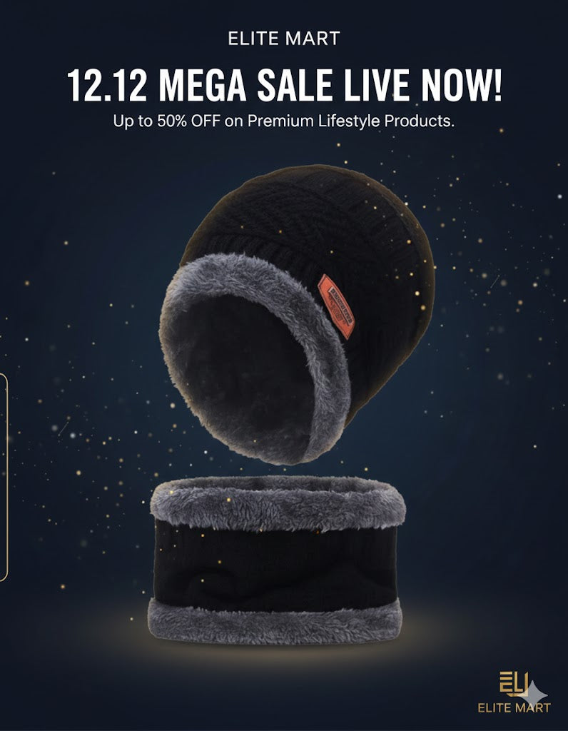 Premium Wool Beanie & Neck Warmer Set (Unisex) – Winter Essential | Rs. 999 Only