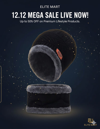 Premium Wool Beanie & Neck Warmer Set (Unisex) – Winter Essential | Rs. 999 Only