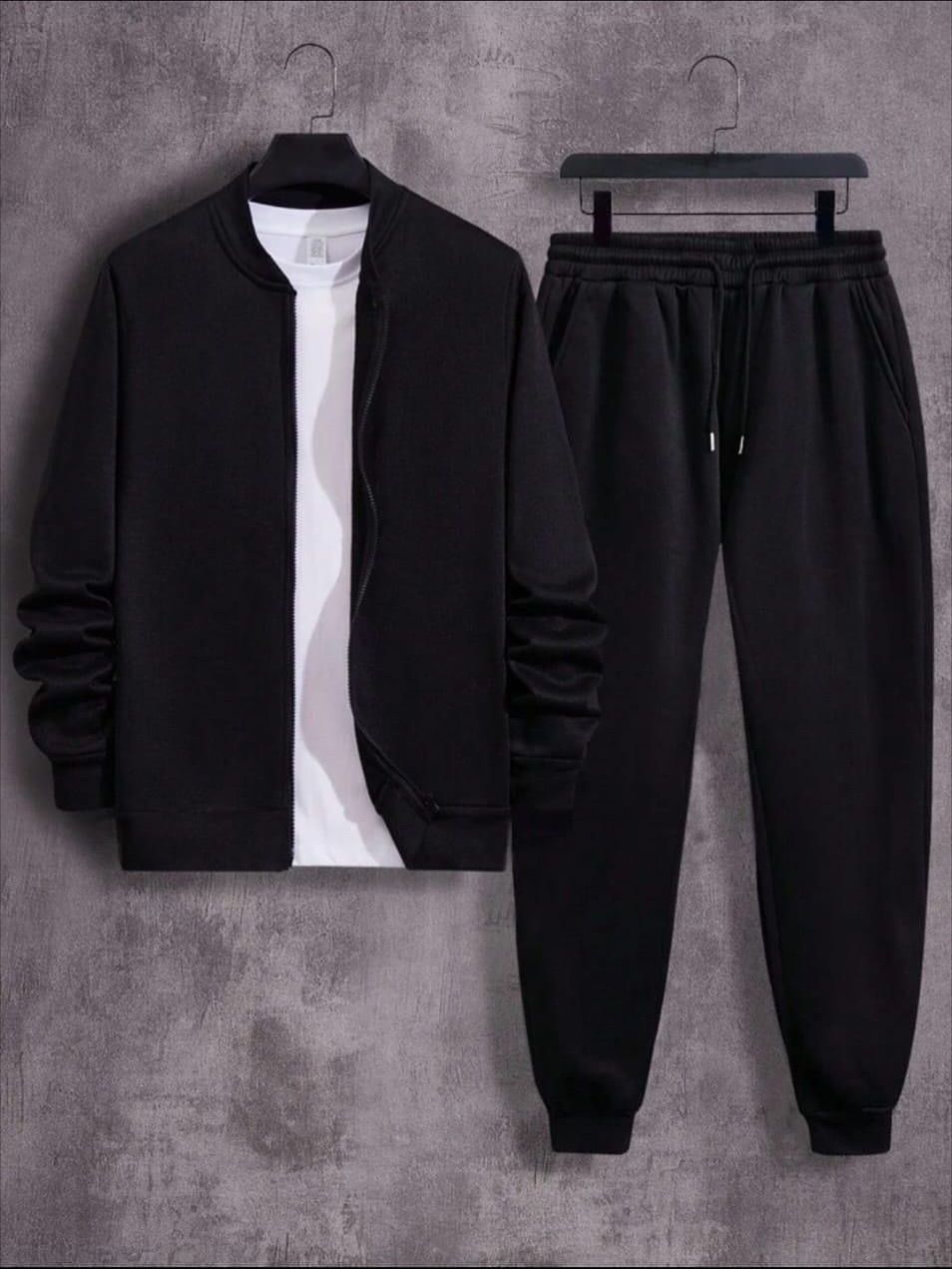 🖤 Men’s Premium Fleece Track Suit (Black Edition)